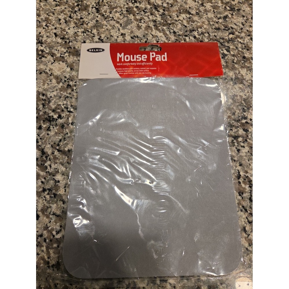Belkin Mouse Pad Unisex OS Gray Jersey Cloth Non-Slip Backing New
